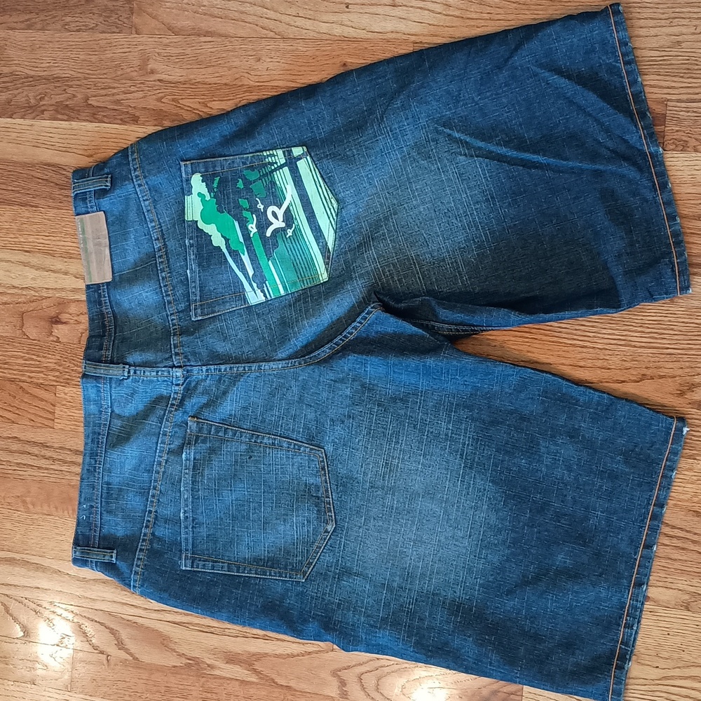 Rocawear- Denim green pocketed shorts